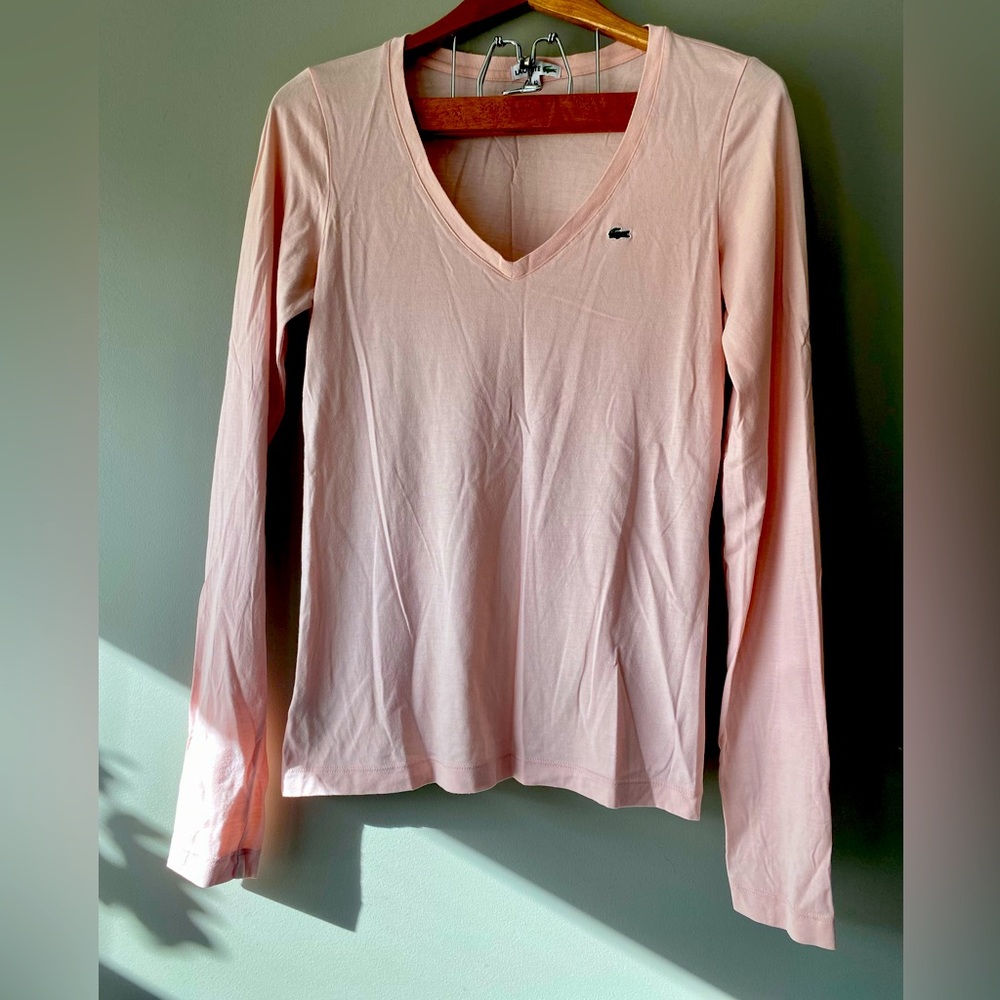 Rose pink Lacoste Large Long Sleeve great condition